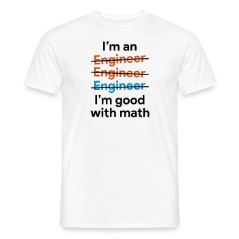 Engineer and math - Men's T-Shirt - white - Front - AI Model Male 178 dark (178cm)