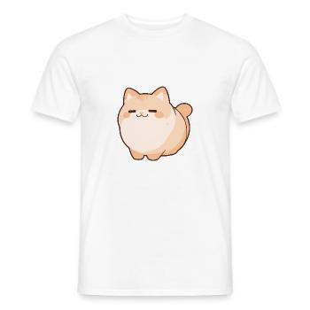 Blobby Cat - Bande dessinée pour animaux de compagnie mignons - T-shirt homme - blanc - Devant - AI Model Male 178 dark (178cm)
