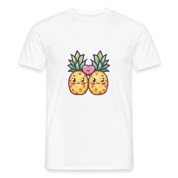 Ananas Paar Liebe Herz Lustig - Männer T-Shirt - Weiß - Vorne - AI Model Male 178 dark (178cm)