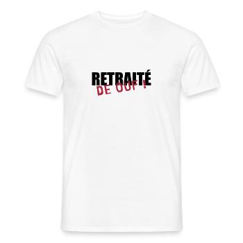 Retirement Pensioner Ruhestand Rentner Retraite - Men's T-Shirt - white - Front - AI Model Male 178 dark (178cm)