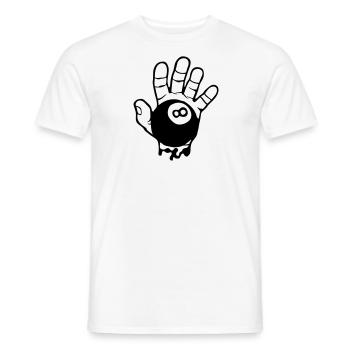 billiard hand open finger logo - Men's T-Shirt - white - Front - AI Model Male 178 dark (178cm)