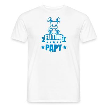 annonce grossesse futur papy - T-shirt homme - blanc - Devant - AI Model Male 178 dark (178cm)