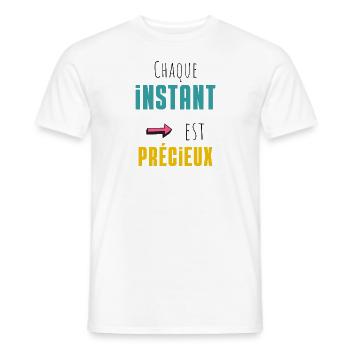 Chaque instant est précieux - T-shirt homme - blanc - Devant - AI Model Male 178 dark (178cm)
