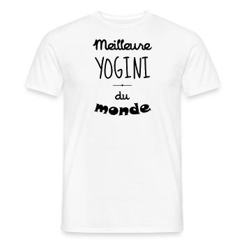 Meilleure YOGINI du monde ! - T-shirt homme - blanc - Devant - AI Model Male 178 dark (178cm)