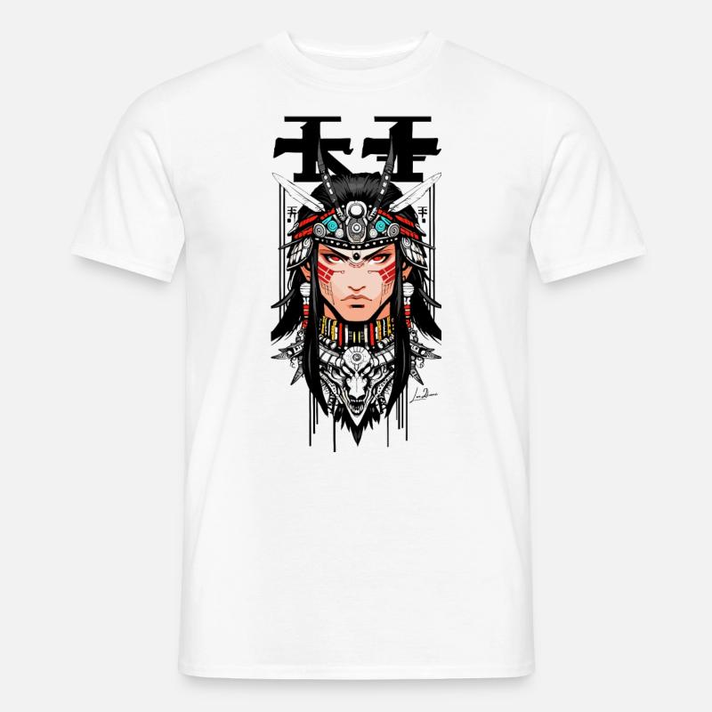Indischer Samurai Japaner Mann - Männer T-Shirt - Weiß