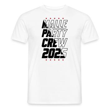 Malle Party Crew 2025 (Garantie du prix le plus bas) - T-shirt homme - blanc - Devant - AI Model Male 178 dark (178cm)