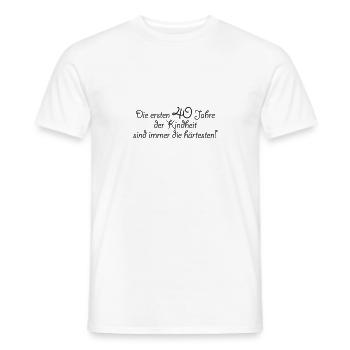 die ersten 40 Jahre der Kindheit 40. Geburtstag - Männer T-Shirt - Weiß - Vorne - AI Model Male 178 dark (178cm)