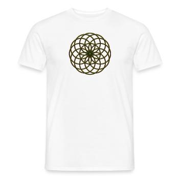 Flower of Life - Seed of Life - Tube Torus, - Men's T-Shirt - white - Front - AI Model Male 178 dark (178cm)