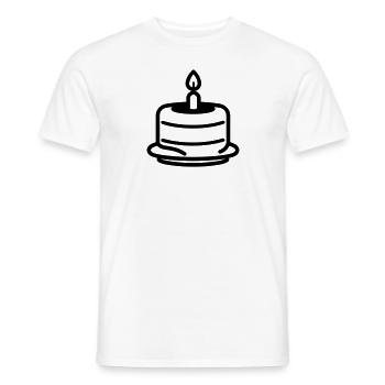Gâteau d'anniversaire - T-shirt homme - blanc - Devant - AI Model Male 178 dark (178cm)