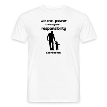 With great power comes great Responsability - T-shirt homme - blanc - Devant - AI Model Male 178 dark (178cm)