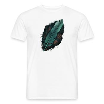 Feder Federn Indianer Geschenk - Männer T-Shirt - Weiß - Vorne - AI Model Male 178 dark (178cm)
