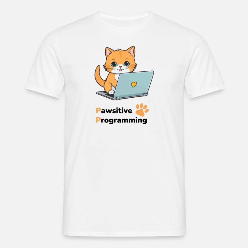 Pawsitive programming - Men's T-Shirt - white