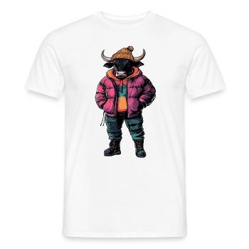 Taurus Funny Winter - Men's T-Shirt - white - Front - AI Model Male 178 dark (178cm)