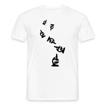 Icône d’icône de microscope - T-shirt homme - blanc - Devant - AI Model Male 178 dark (178cm)