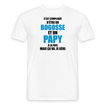 c'est compliqué d'être un bogosse et un papy - T-shirt homme - blanc - Devant - AI Model Male 178 dark (178cm)