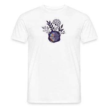 Ophelia Hall Timbre de cire avec fleurs - T-shirt homme - blanc - Devant - AI Model Male 178 dark (178cm)