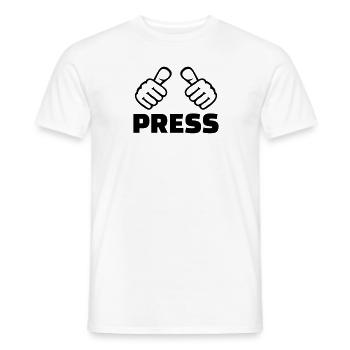 Press - T-shirt homme - blanc - Devant - AI Model Male 178 dark (178cm)