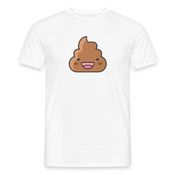 Sheisse Poop Emoji Poo Cute Gift Child - Men's T-Shirt - white - Front - AI Model Male 178 dark (178cm)