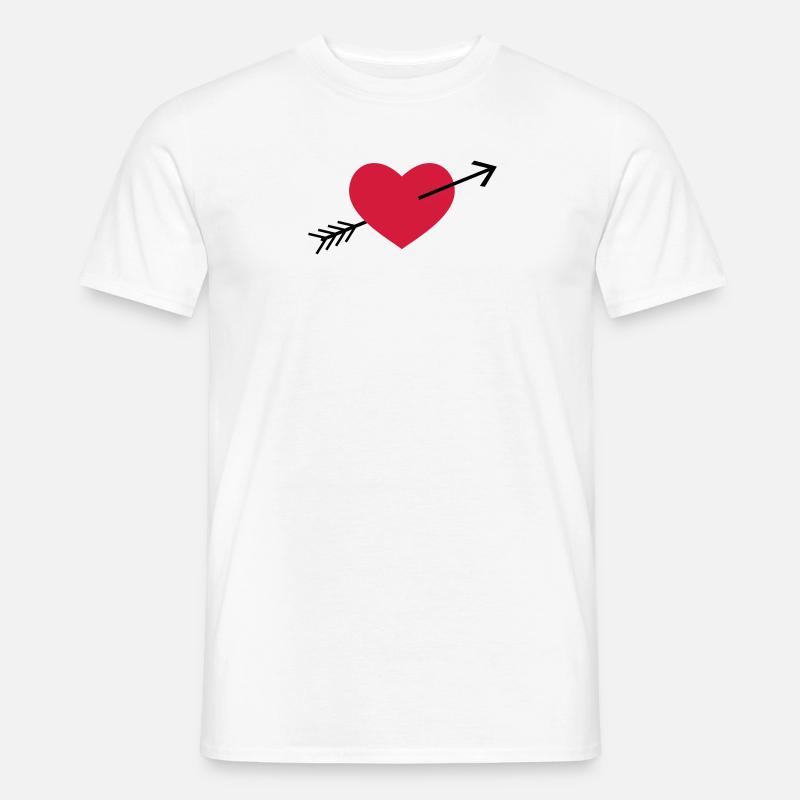 Herz mit Pfeil - Männer T-Shirt - Weiß