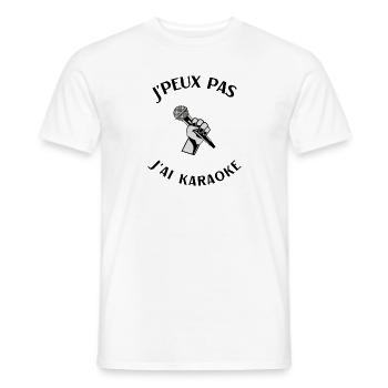 Karaoke Humor Gift I Can't I Have Karaoke - Men's T-Shirt - white - Front - AI Model Male 178 dark (178cm)