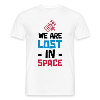 WE ARE LOST IN SPACE - SATELLITE - Men's T-Shirt - white - Front - AI Model Male 178 dark (178cm)