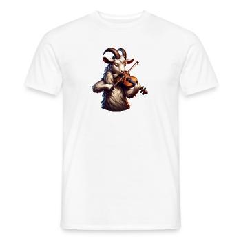 Coole Ziege Spielt Violine Auf Der Farm - Männer T-Shirt - Weiß - Vorne - AI Model Male 178 dark (178cm)