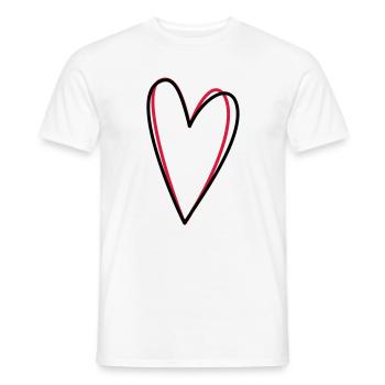 Heart love friendship symbol gift idea - Men's T-Shirt - white - Front - AI Model Male 178 dark (178cm)
