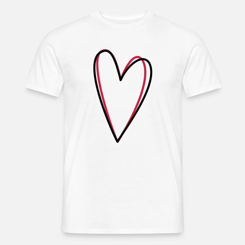 Herz Liebe Freundschaft Symbol Geschenkidee - Männer T-Shirt - Weiß