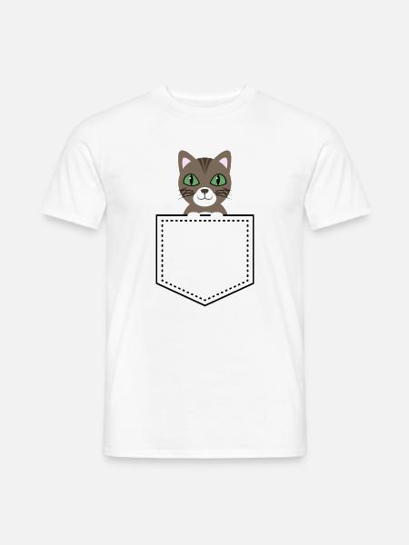 Taschentier Katze braun getigert - Männer T-Shirt - Weiß