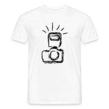camera - Men's T-Shirt - white - Front - AI Model Male 178 dark (178cm)