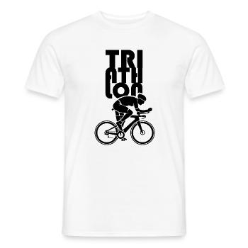 triathlon athlete bike man symbol Logo icon - Men's T-Shirt - white - Front - AI Model Male 178 dark (178cm)