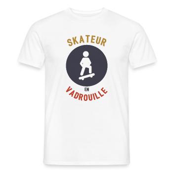 Skateboarder in Mop - Men's T-Shirt - white - Front - AI Model Male 178 dark (178cm)