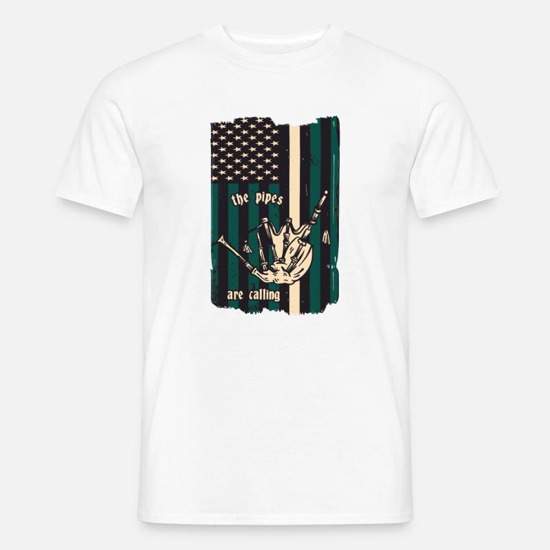 Dudelsack Spieler - Männer T-Shirt - Weiß