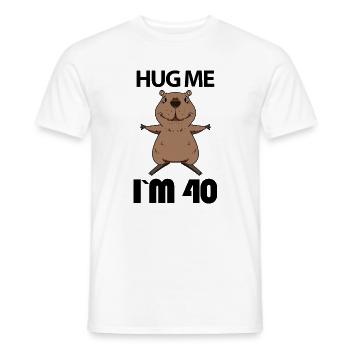 40 Birthday - 40 Years - Hug - Men's T-Shirt - white - Front - AI Model Male 178 dark (178cm)