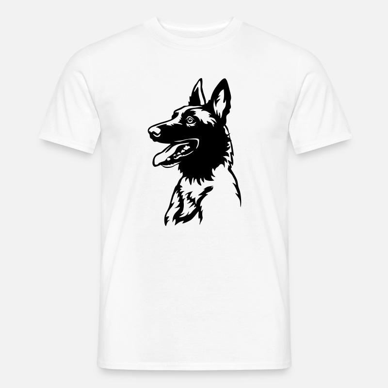 Malinois Kopf - Männer T-Shirt - Weiß