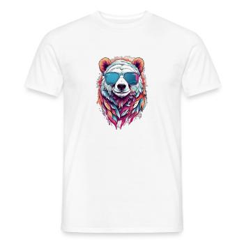 Panda sunglasses in neon colors - Men's T-Shirt - white - Front - AI Model Male 178 dark (178cm)
