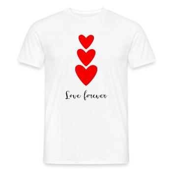 HEART. COUPLE. JUST MARRIED. Bachelorette party. VALENTINE'S DAY. - Men's T-Shirt - white - Front - AI Model Male 178 dark (178cm)