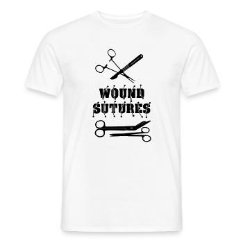 Wound Sutures - Men's T-Shirt - white - Front - AI Model Male 178 dark (178cm)