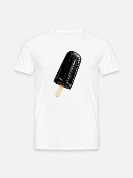 cream on a stick black - Men's T-Shirt - white