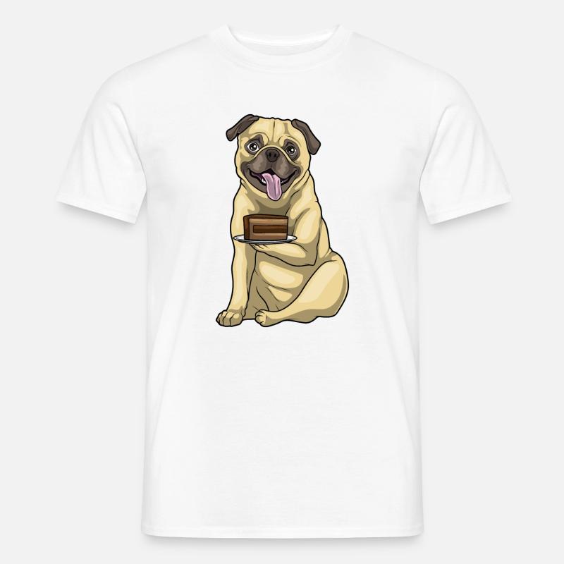 Mops Kuchen - Männer T-Shirt - Weiß