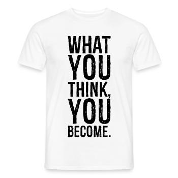 ce que vous pensez devenir - T-shirt homme - blanc - Devant - AI Model Male 178 dark (178cm)