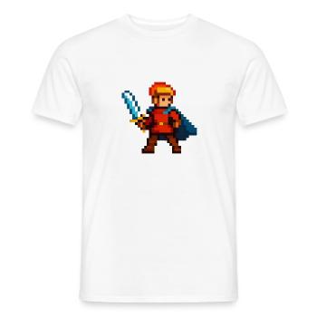 Chevalier Pixel avec épée et cape - T-shirt homme - blanc - Devant - AI Model Male 178 dark (178cm)