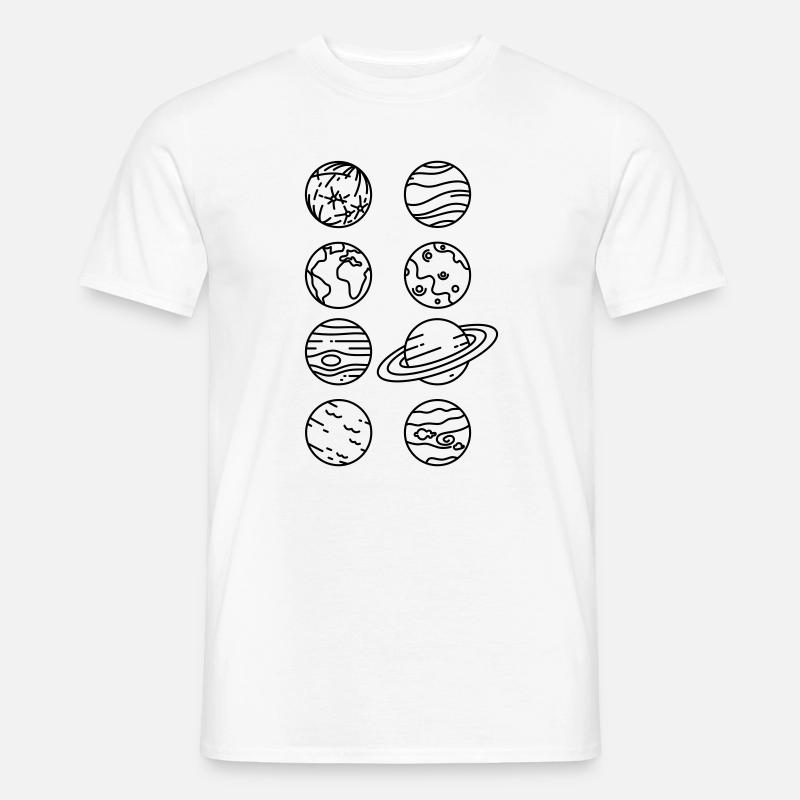 Sonnensystem Planeten – Solar System Weltraum - Männer T-Shirt - Weiß
