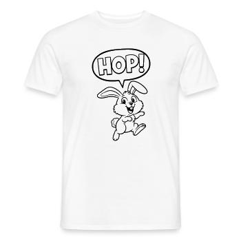 HOP ! Bunny Jumping Schométrique - T-shirt homme - blanc - Devant - AI Model Male 178 dark (178cm)
