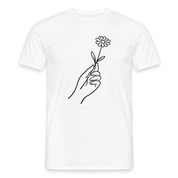 Linienhand mit Blume - Männer T-Shirt - Weiß - Vorne - AI Model Male 178 dark (178cm)