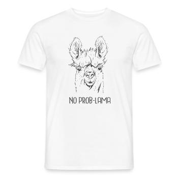 No Prob-Lama – Cooles Alpaka Lustiger Spruch - Männer T-Shirt - Weiß - Vorne - AI Model Male 178 dark (178cm)