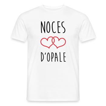 Opal Wedding 21 Years of Love - Men's T-Shirt - white - Front - AI Model Male 178 dark (178cm)