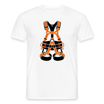 Climbing harness tree care tree climber climbing - Men's T-Shirt - white - Front - AI Model Male 178 dark (178cm)