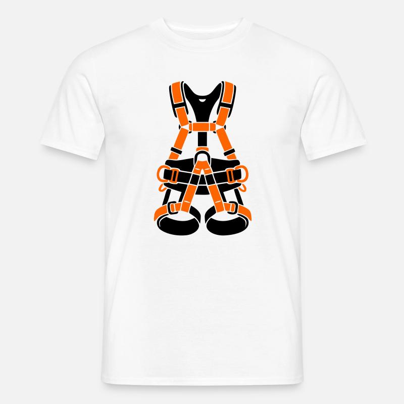 Klettergurt Baumpflege Baumkletterer Klettern - Männer T-Shirt - Weiß