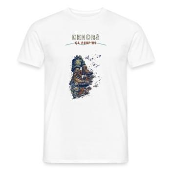 Bottes et flore sauvage hors piste - T-shirt homme - blanc - Devant - AI Model Male 178 dark (178cm)